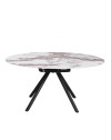 Tavolo Allungabile Girevole Carli 150 cm - Piano in Ceramica Marmo Arabesque Pandora Lucido