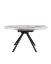 Tavolo Allungabile Girevole Carli 150 cm - Piano in Ceramica Marmo Arabesque Pandora Lucido