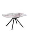 Tavolo Allungabile Girevole Carli 150 cm - Piano in Ceramica Marmo Arabesque Pandora Lucido