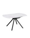 Tavolo Allungabile Girevole Carli 150 cm - Piano in Ceramica Marmo Bianco lampaski Lucido