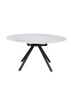 Tavolo Allungabile Girevole Carli 150 cm - Piano in Ceramica Marmo Bianco lampaski Lucido