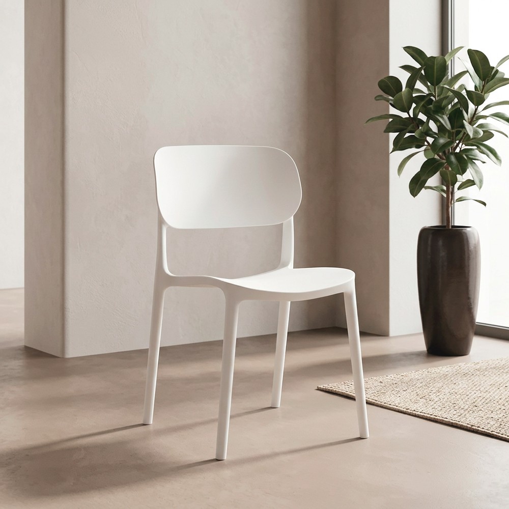 Set 4 Sedia in Polipropilene Loop Impilabili Bianco – Design Moderno e Leggero
