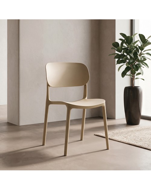 Set 4 Sedia in Polipropilene Loop Impilabili Cashmere – Design Moderno e Leggero
