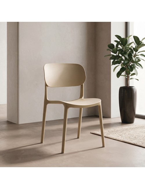 Set 4 Sedia in Polipropilene Loop Impilabili Cashmere – Design Moderno e Leggero