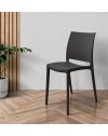 Set 4 Sedia in Polipropilene Sfera Impilabili Grigio Scuro – Linea Moderna e Compatta