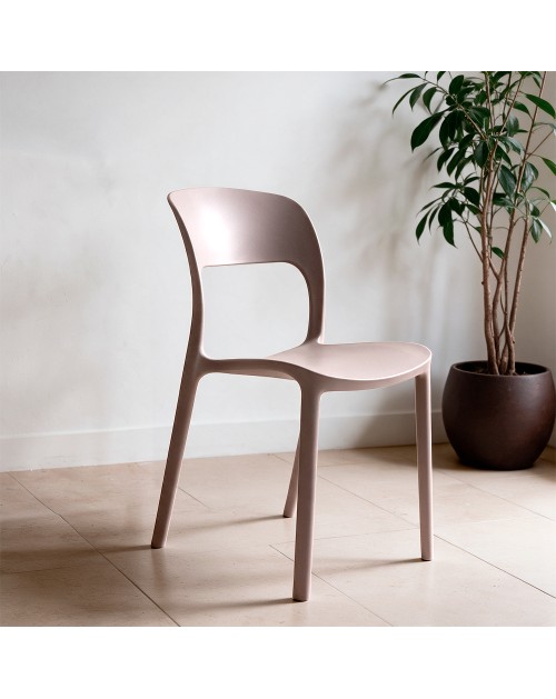 Set 4 Sedia in Polipropilene Vela Impilabili Grigio – Profilo Curvo e Design Essenziale