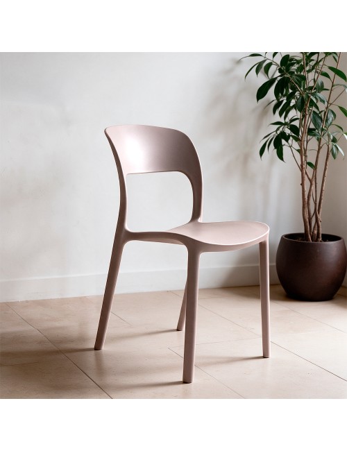 Set 4 Sedia in Polipropilene Vela Impilabili Grigio – Profilo Curvo e Design Essenziale