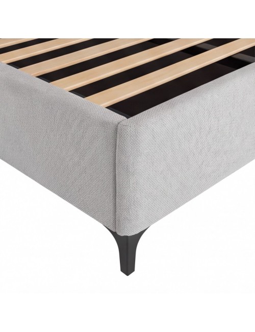 Letto Matrimoniale Line con Contenitore in Tessuto Grigio Chiaro – Stile Moderno e Praticità Salvaspazio