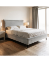 Letto Matrimoniale Line con Contenitore in Tessuto Grigio Chiaro – Stile Moderno e Praticità Salvaspazio