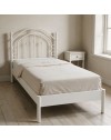 Letto Singolo Luxor in Ferro Battuto Bianco Anticato 90x195 cm