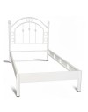 Letto Singolo Luxor in Ferro Battuto Bianco Anticato 90x195 cm