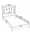 Letto Singolo Luxor in Ferro Battuto Bianco Anticato 90x195 cm