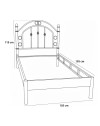 Letto Singolo Luxor in Ferro Battuto Bianco Anticato 90x195 cm