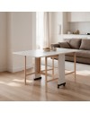 Tavolo Salvaspazio Trio Pieghevole 24x90x78 cm Bianco Frassinato