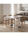 Tavolo Salvaspazio Trio Pieghevole 24x90x78 cm Bianco Frassinato