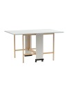 Tavolo Salvaspazio Trio Pieghevole 24x90x78 cm Bianco Frassinato