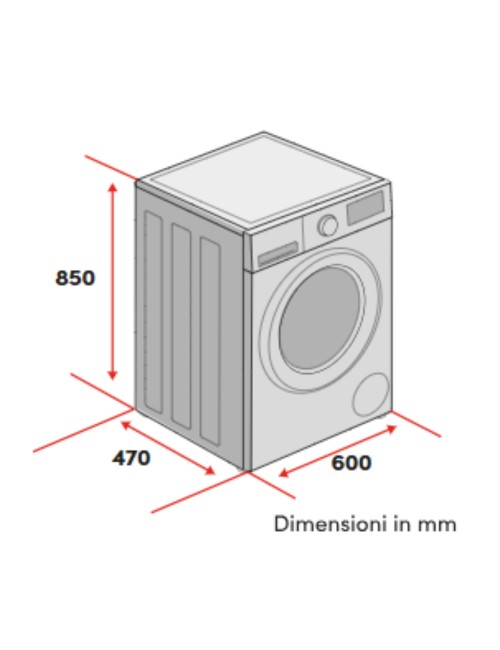Lavatrice Extra Slim 41 cm  Classe A  7 Kg | 1000 Giri  Inverter BLDC  Vapore Weight Sensing