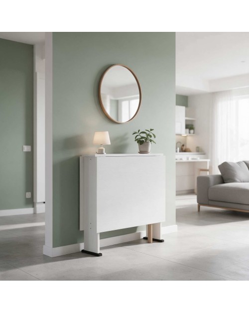 Tavolo Consolle Pieghevole bianco Mati Salvaspazio 21x74x78H
