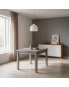 Tavolo raddoppiabile Firenze 90x90 colore cemento