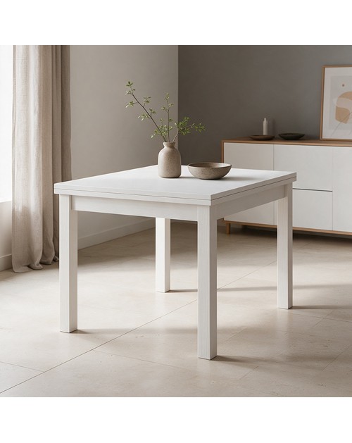 Tavolo raddoppiabile Firenze 90x90 colore bianco frassinato