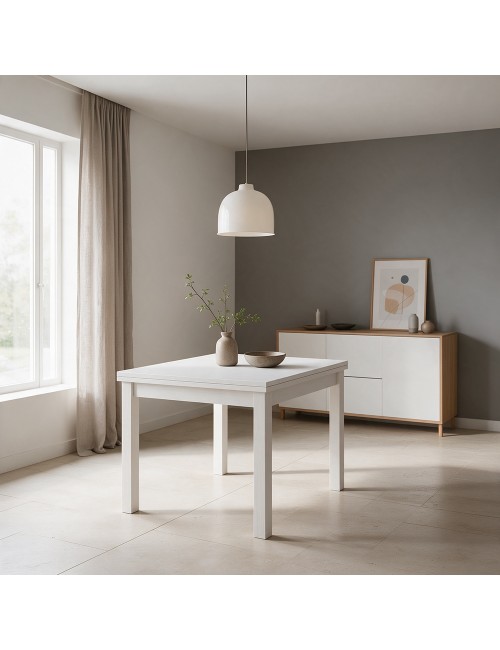 Tavolo raddoppiabile Firenze bianco frassinato 90x90 Prezzo