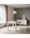 Tavolo raddoppiabile Firenze 90x90 colore bianco frassinato