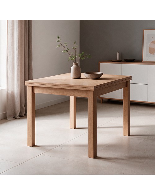 Tavolo raddoppiabile Firenze 90x90 colore noce naturale