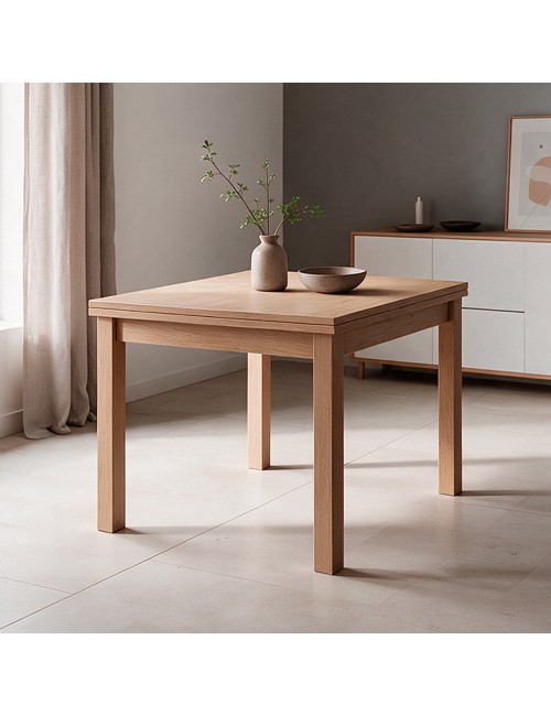 Tavolo raddoppiabile Firenze 90x90 colore noce naturale
