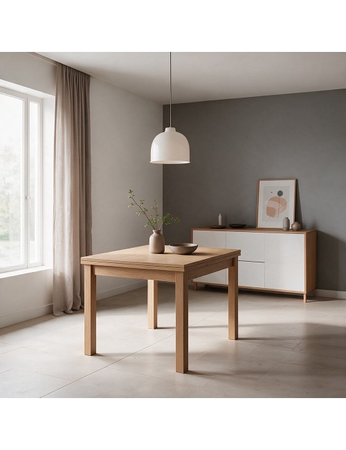 Tavolo raddoppiabile Firenze 90x90 colore noce naturale
