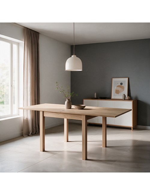 Tavolo raddoppiabile Firenze 90x90 colore noce naturale
