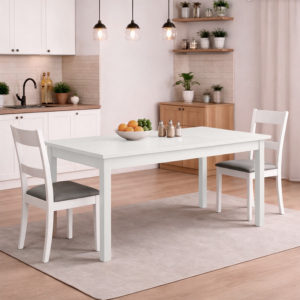 Tavolo allungabile Firenze 140x85 colore bianco frassinato