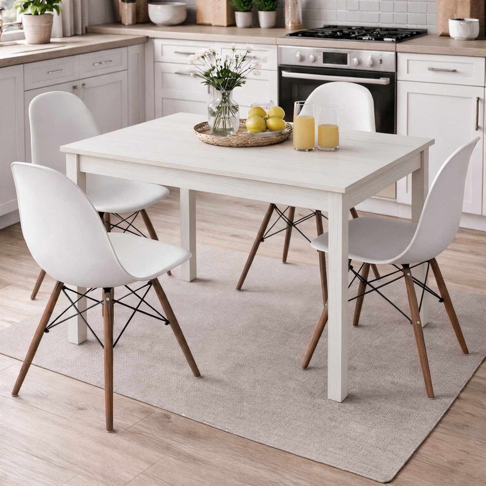 Tavolo rettangolare Firenze 110x70 colore bianco frassinato