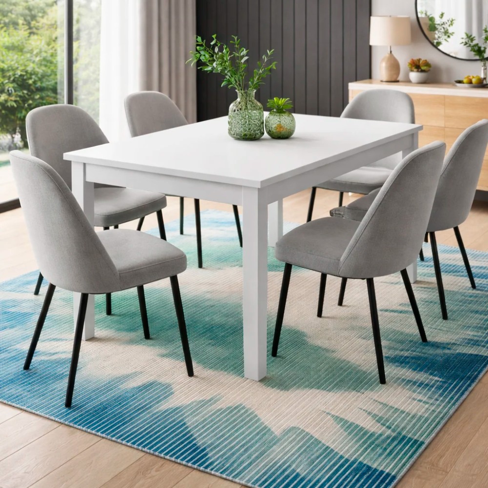 Tavolo 160x90 allungabile a 240 cm Elindo colore bianco frassinato