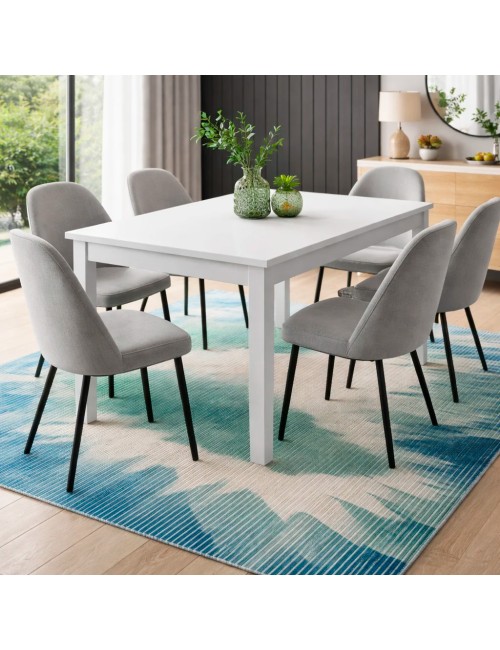 Tavolo 160x90 Allungabile a 240 cm Elindo Colore Bianco Frassinato