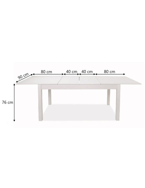 Tavolo 160x90 Allungabile a 240 cm Elindo Colore Bianco Frassinato