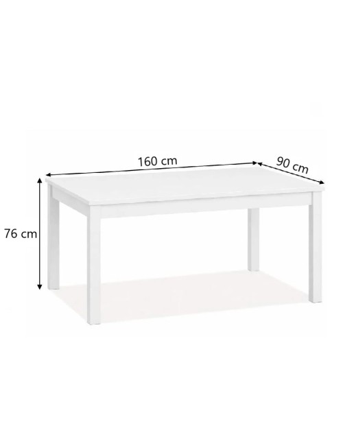 Tavolo 160x90 Allungabile a 240 cm Elindo Colore Bianco Frassinato