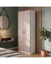 Armadio 2 Ante 90 cm H 247 cm Bianco e Olmo Made in Italy