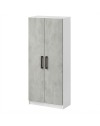 Armadio 2 Ante 90 cm H 247 cm Bianco e cemento Made in Italy