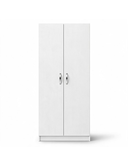 Armadio 2 Ante 90 cm H 247 cm bianco frassinato Made in Italy