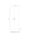Armadio 2 Ante 90 cm H 247 cm noce antico Made in Italy
