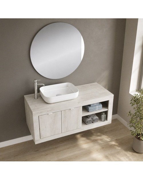 Mobile bagno sospeso colore pino bianco Basic110 110x47x47H
