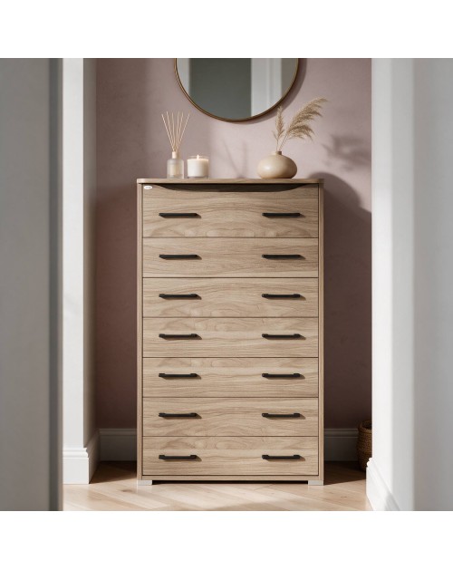 Cassettiera 7 cassetti Settimino Maxi colore noce naturale