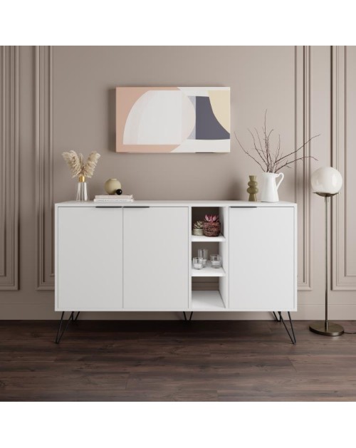 Madia 3 ante Clara 142x35,5x83h colore bianco