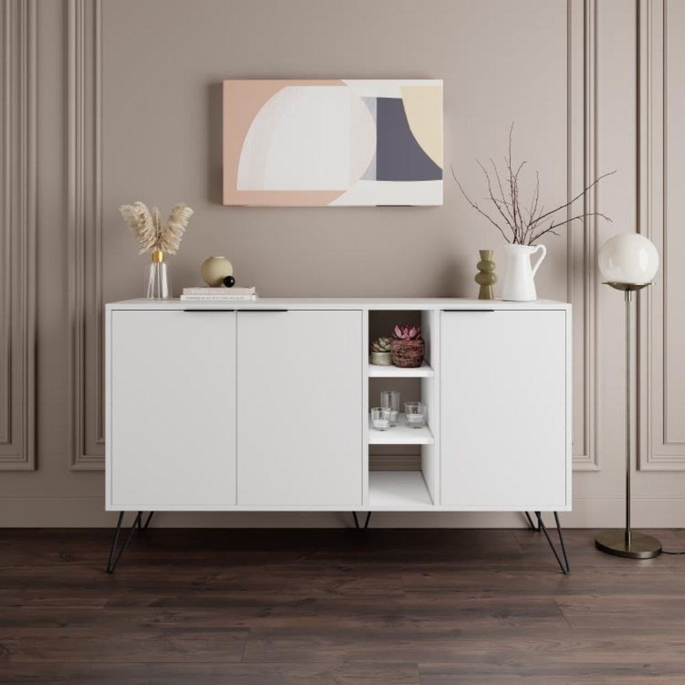 Madia 3 ante Clara 142x35,5x83h colore bianco