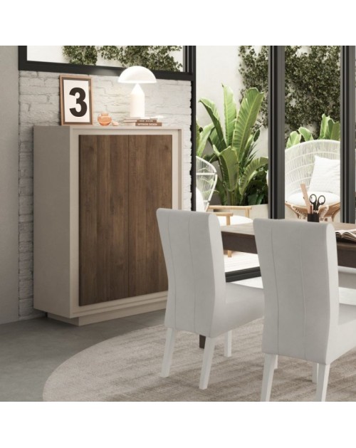 Contenitore 2 ante Open 106x40x171h colore cashmere e noce mercure