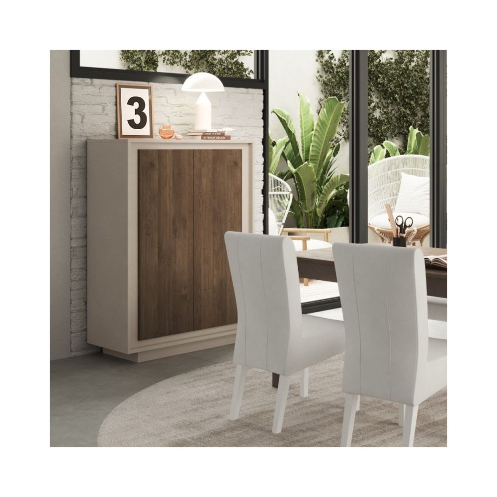 Contenitore 2 ante Open 106x40x171h colore cashmere e noce mercure