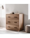 Comò 3 cassetti colore noce naturale 91x45x81H