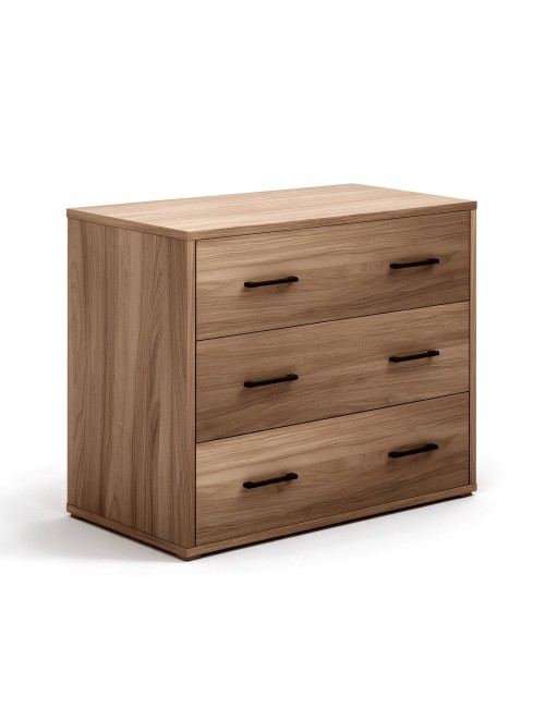 Comò 3 cassetti colore noce naturale 91x45x81H