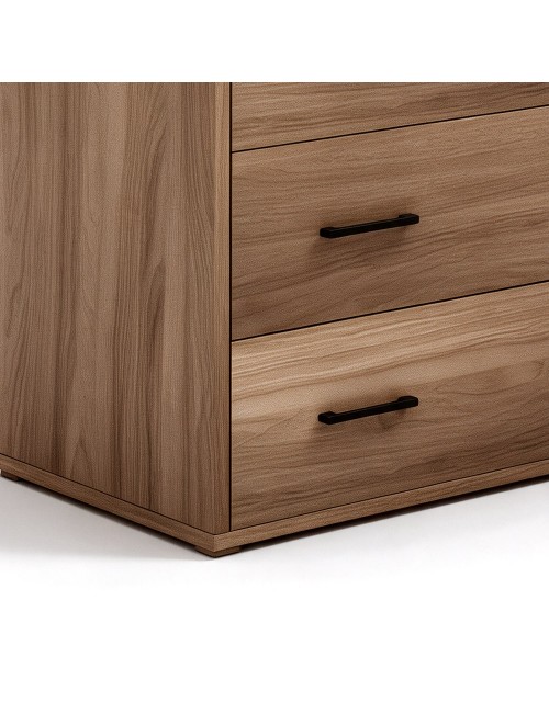 Comò 3 cassetti colore noce naturale 91x45x81H