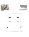 Comò 3 cassetti colore noce naturale 91x45x81H